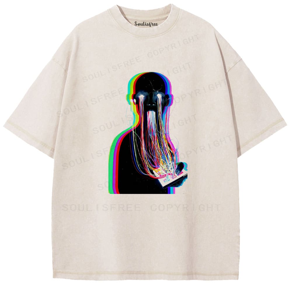 Soulisfree Data Overflow Flux Perceptual Spillover Aesthetic Illusion Washed Tee