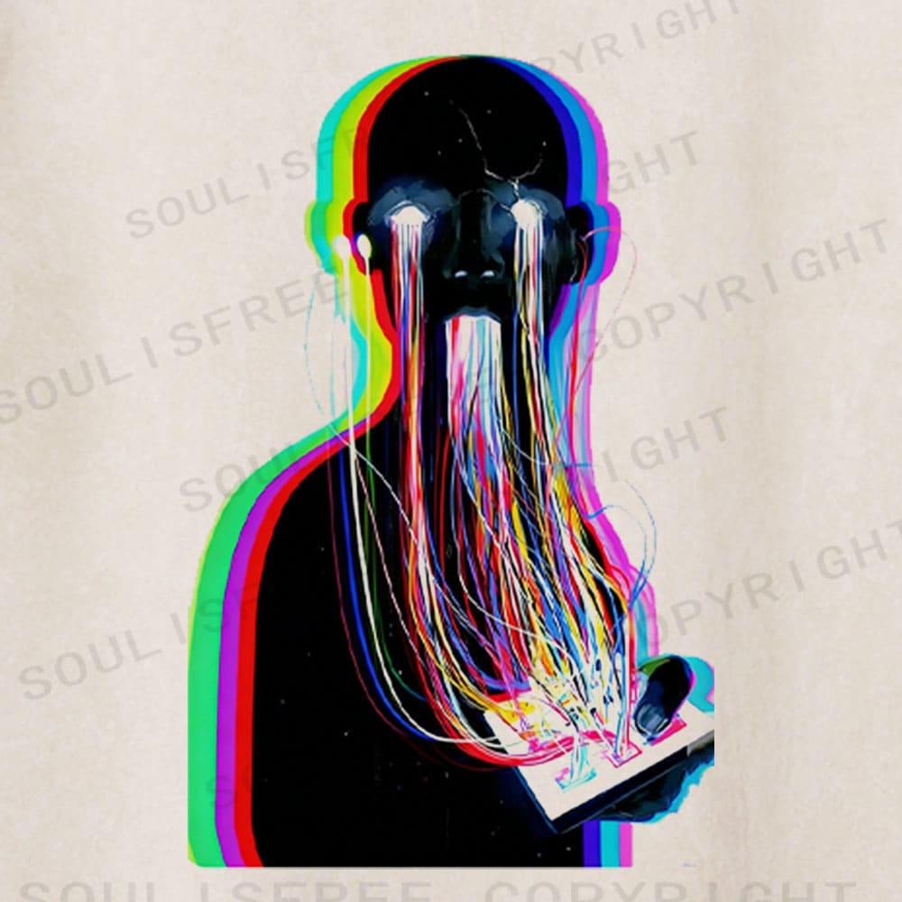 Soulisfree Data Overflow Flux Perceptual Spillover Aesthetic Illusion Washed Tee