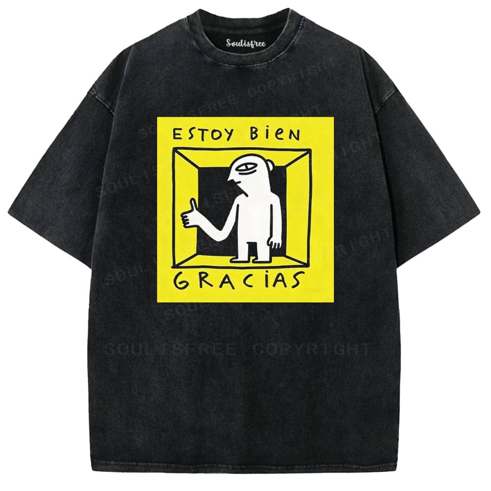 Designed Soulisfree Wander into Dream Spores Artistic Washed Tee | Soulisfree