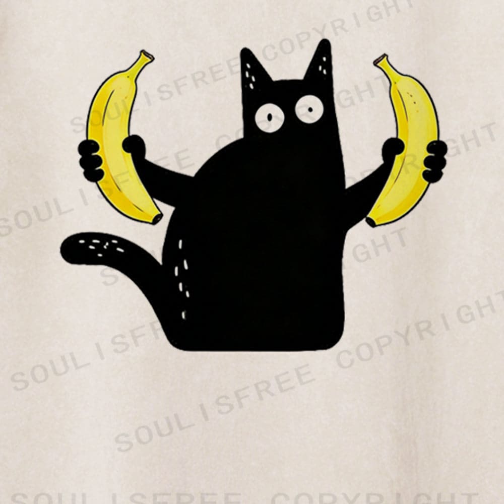 Soulisfree Feline Absurdity Flux Banana Balance Washed Tee