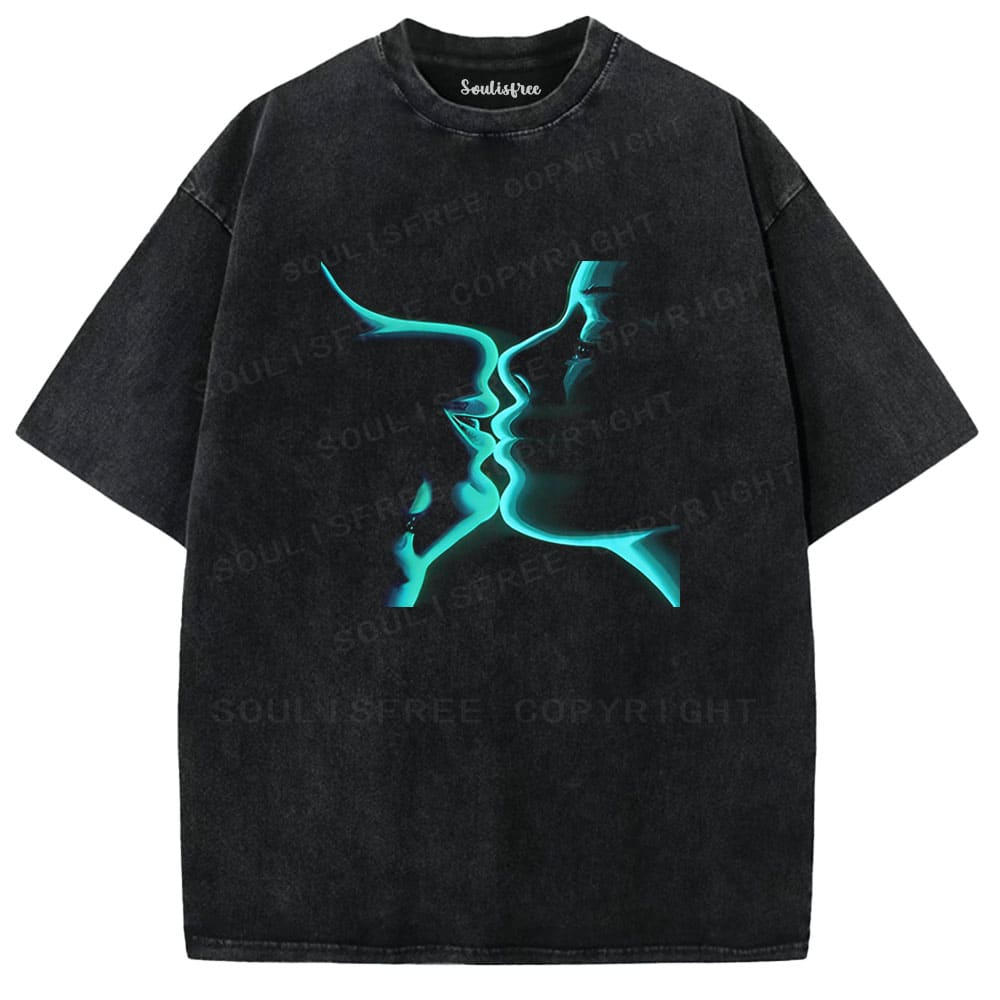 Soulisfree Neon Embrace Flux Mirror Soul Illusion Washed Tee