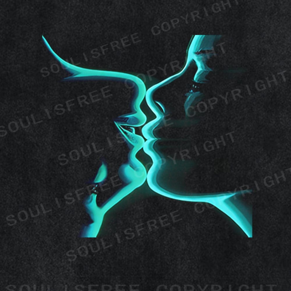 Soulisfree Neon Embrace Flux Mirror Soul Illusion Washed Tee