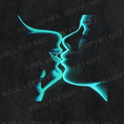Soulisfree Neon Embrace Flux Mirror Soul Illusion Washed Tee