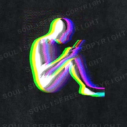 Soulisfree Glitch Contemplation Flux Chroma Dissolve Illusion Washed Tee