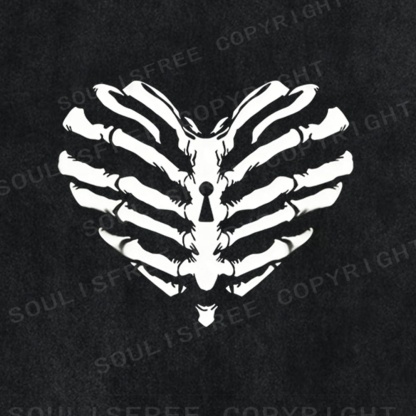 Soulisfree Ribcage Heart Flux Locked Soul Washed Tee