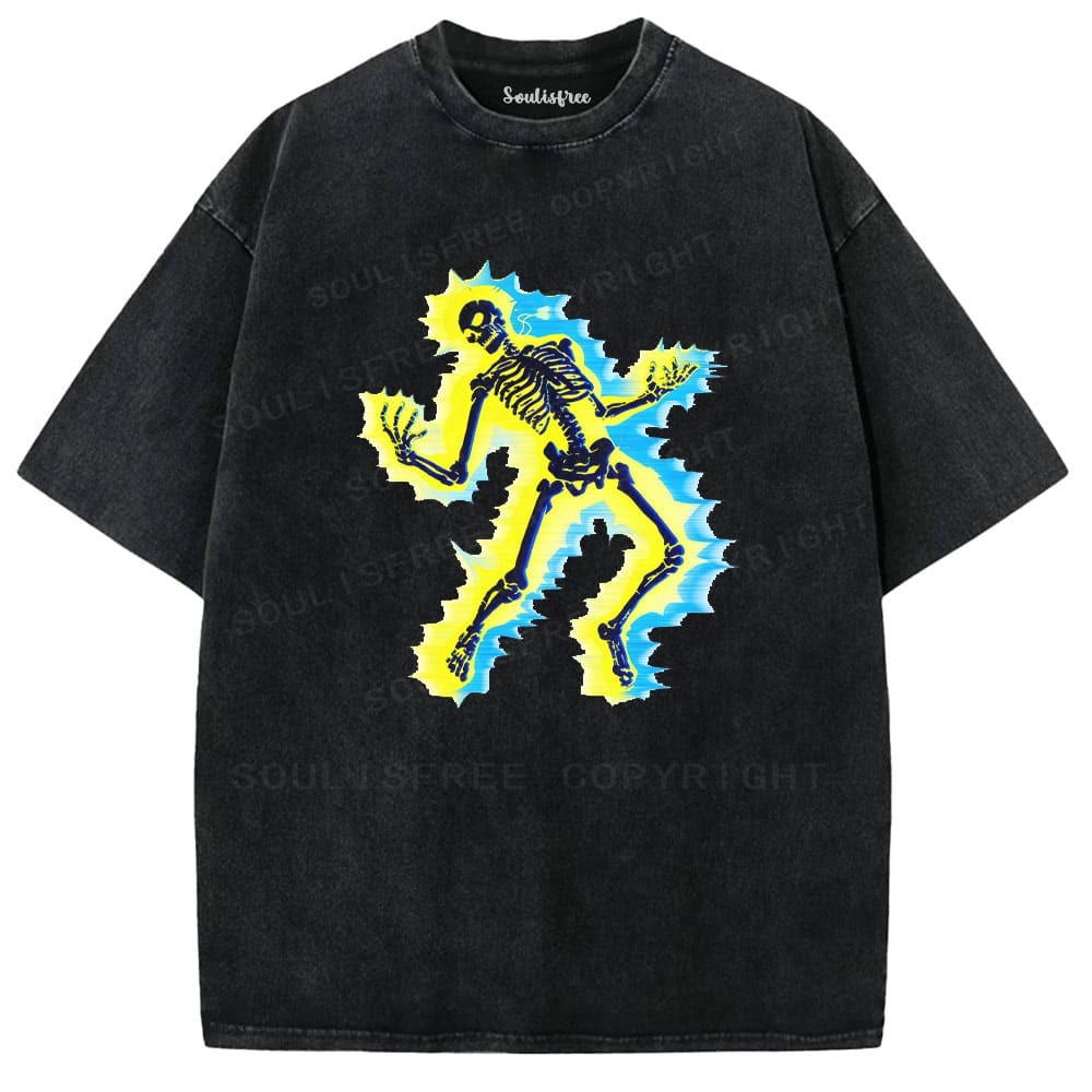 Soulisfree Energetic Skeleton Flux Chroma Burst Illusion Washed Tee