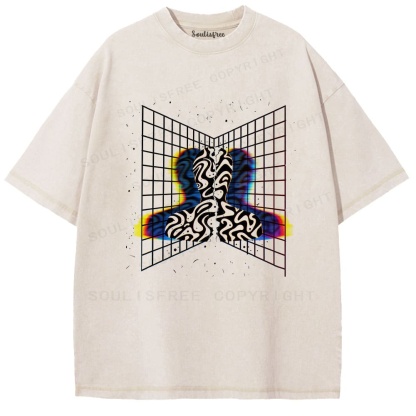 Soulisfree Grid Meditation Flux Chroma Dissolve Washed Tee