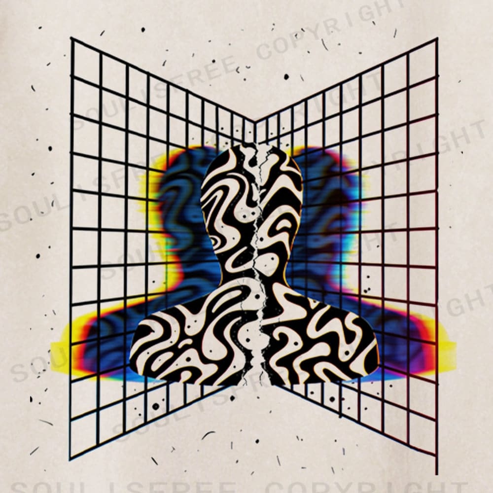 Soulisfree Grid Meditation Flux Chroma Dissolve Washed Tee