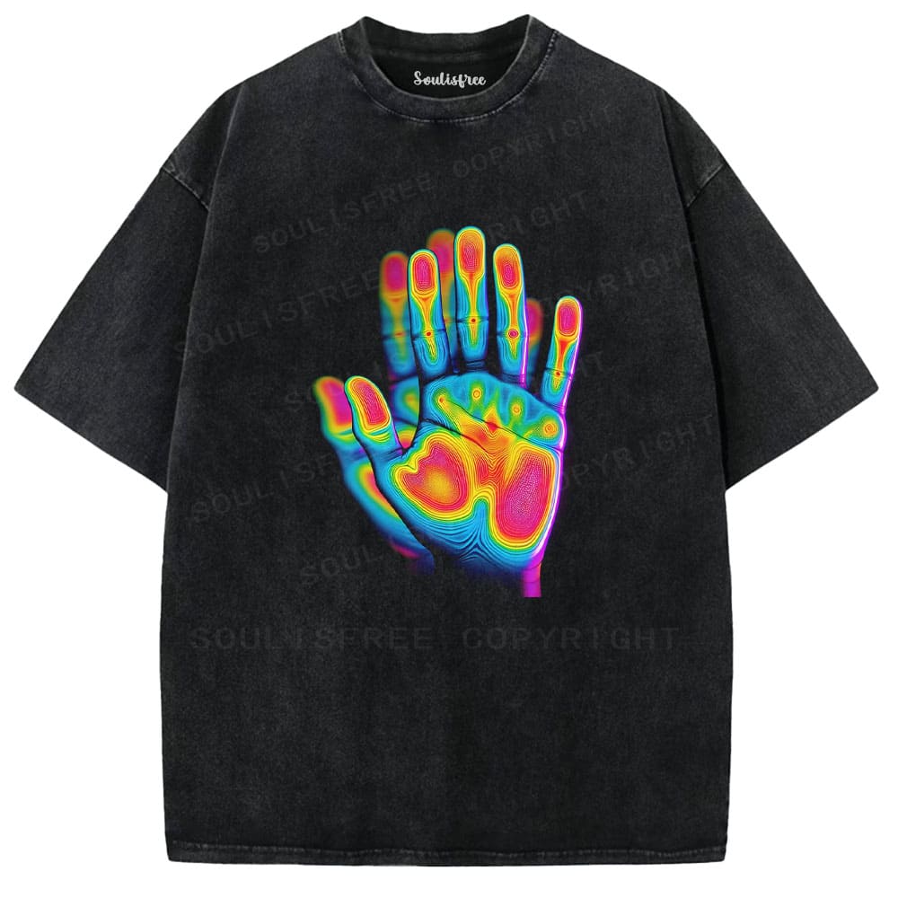 Soulisfree Thermal Hand Flux Chroma Touch Illusion Washed Tee