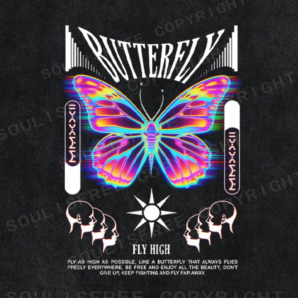Soulisfree Butterfly Ascension Flux Chroma Wing Illusion Washed Tee