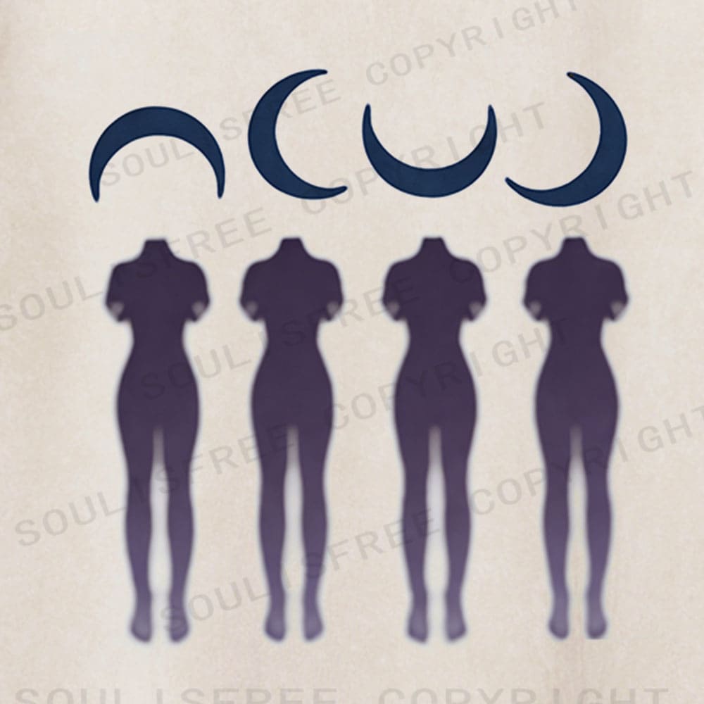 Soulisfree Lunar Silhouette Flux Cyclical Form Washed Tee