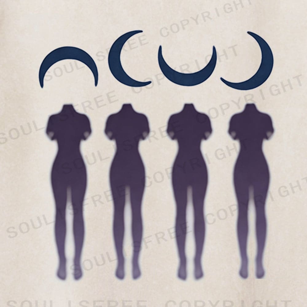 Soulisfree Lunar Silhouette Flux Cyclical Form Washed Tee