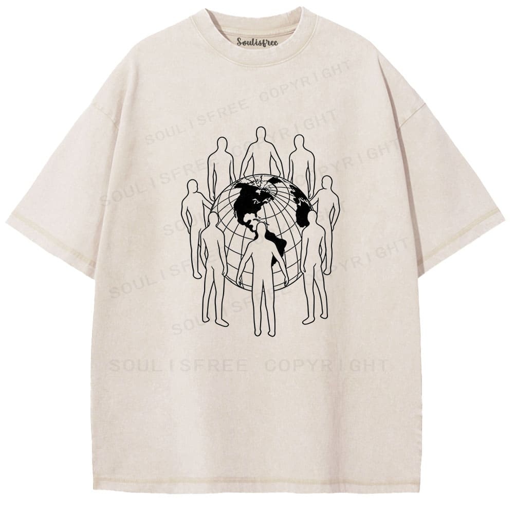 Designed Soulisfree Wander into Dream Spores Artistic Washed Tee | Soulisfree