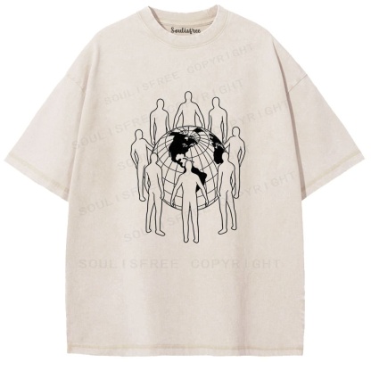 Soulisfree Global Form Flux Planetary Unity Washed Tee