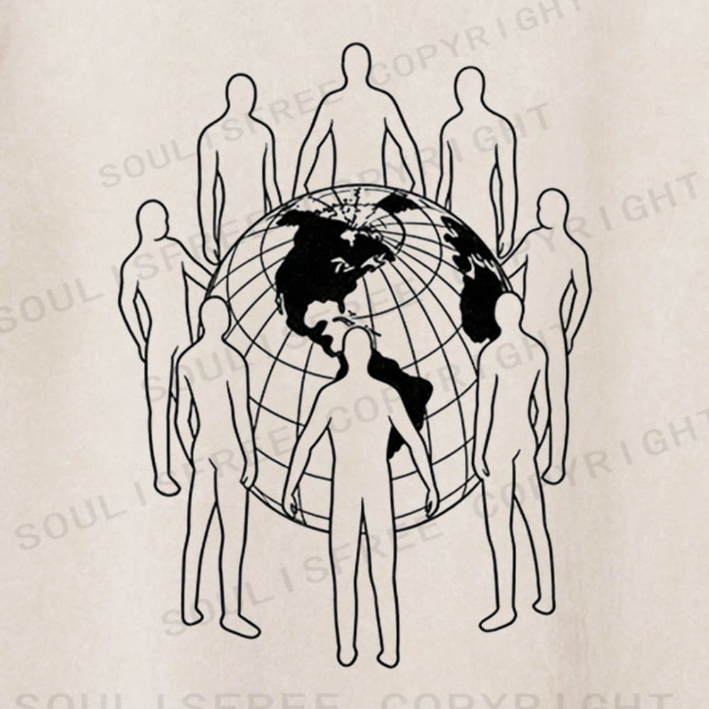 Soulisfree Global Form Flux Planetary Unity Washed Tee