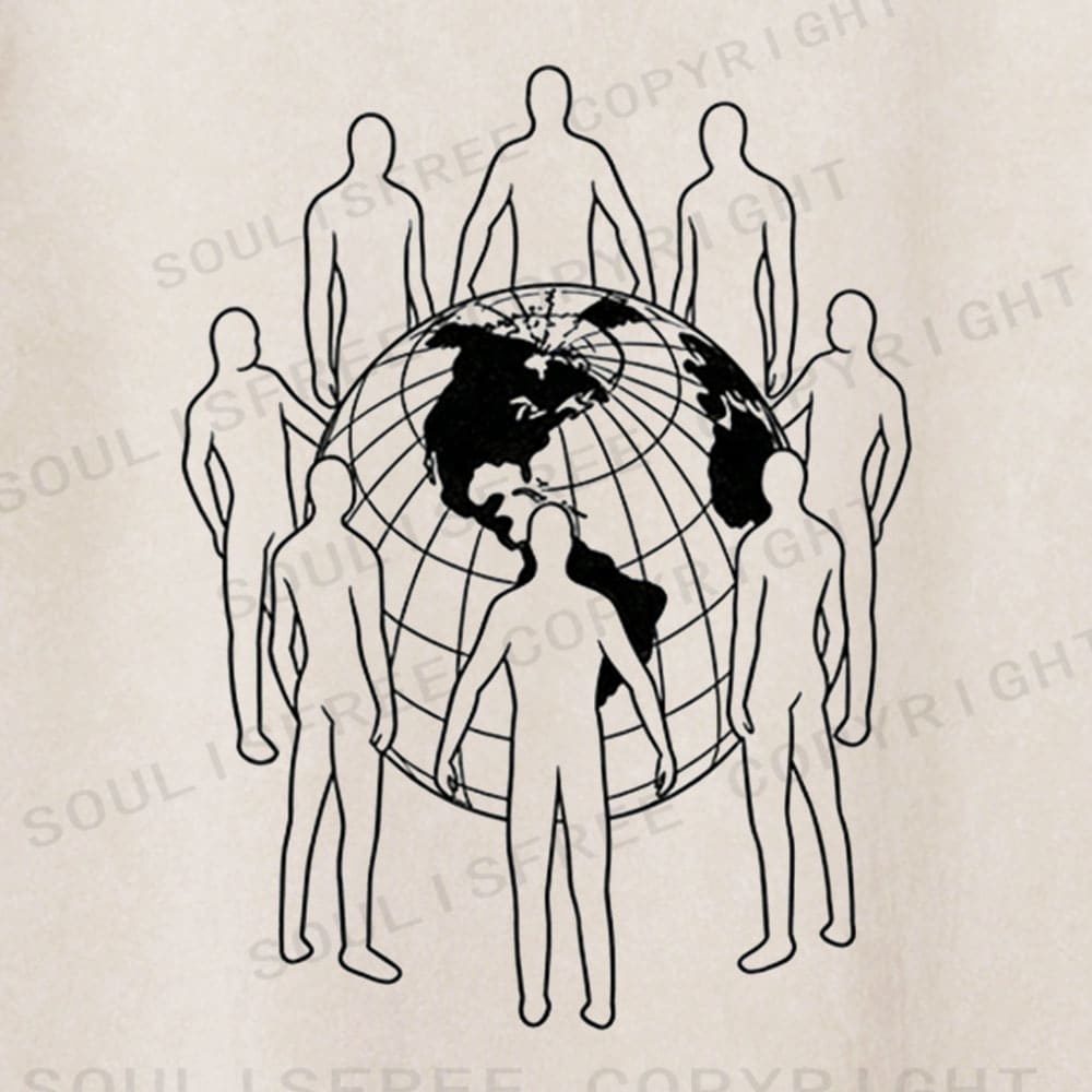 Soulisfree Global Form Flux Planetary Unity Washed Tee