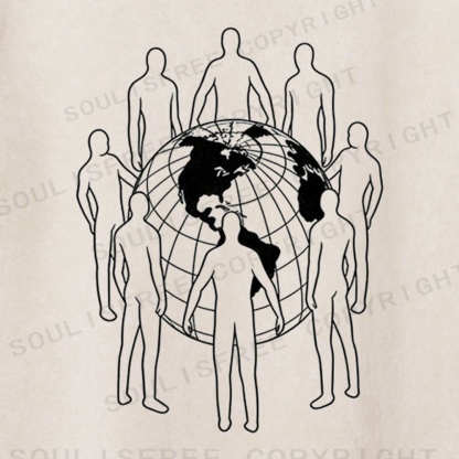 Soulisfree Global Form Flux Planetary Unity Washed Tee