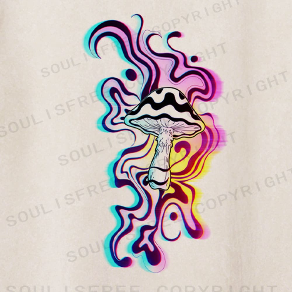 Soulisfree Psychedelic Fungi Flux Chromatic Consciousness Illusion Washed Tee