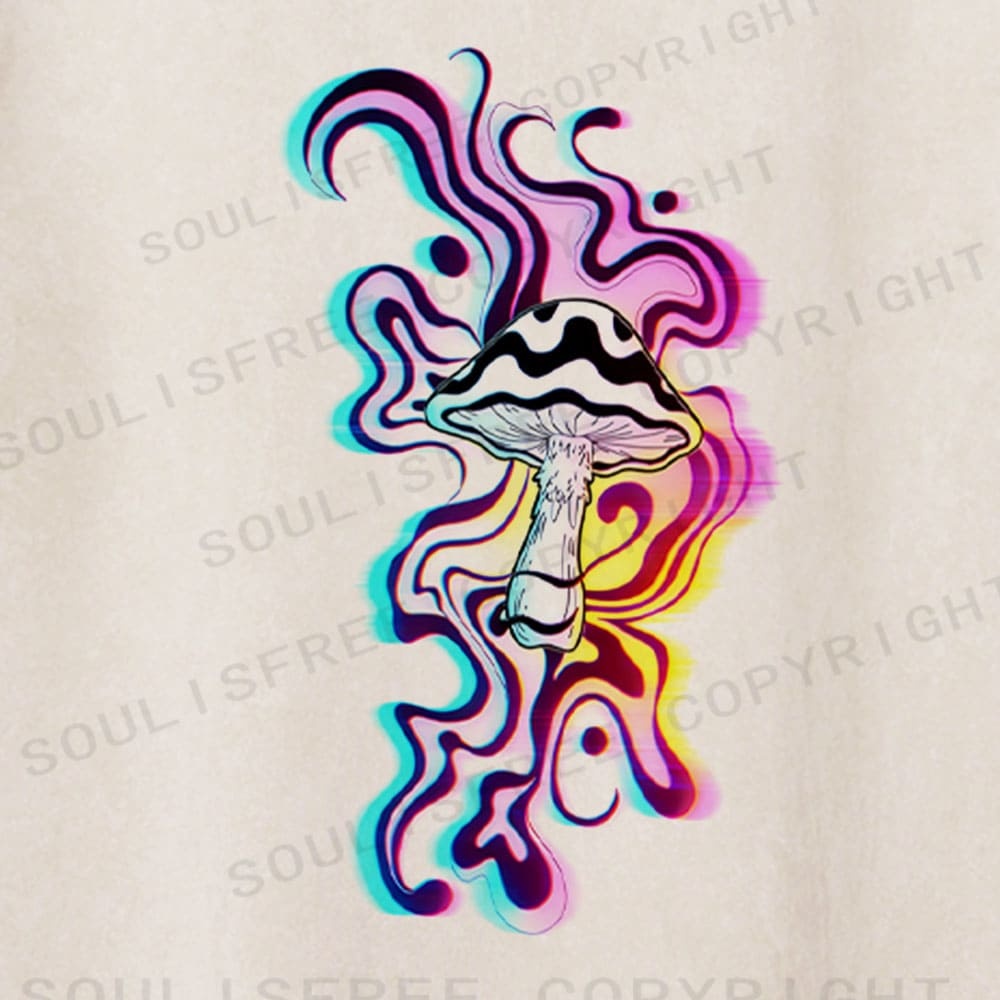 Soulisfree Psychedelic Fungi Flux Chromatic Consciousness Illusion Washed Tee