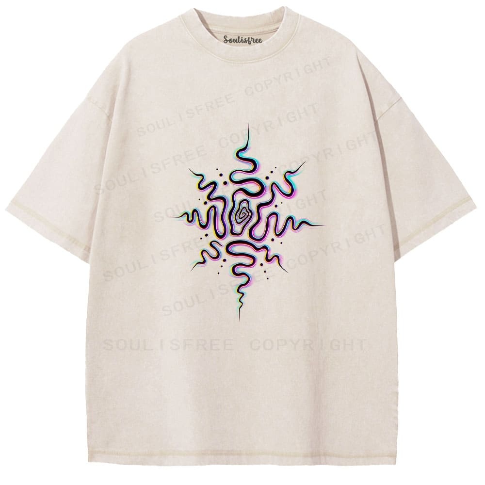 Designed Soulisfree Wander into Dream Spores Artistic Washed Tee | Soulisfree