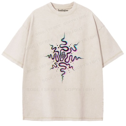Soulisfree Neural Flux Star Cosmic Pulse Illusion Washed Tee