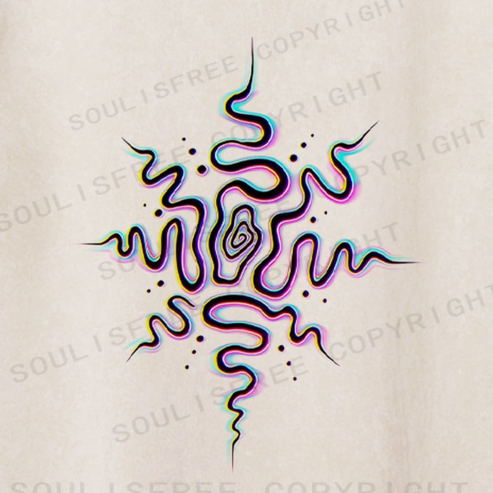 Soulisfree Neural Flux Star Cosmic Pulse Illusion Washed Tee