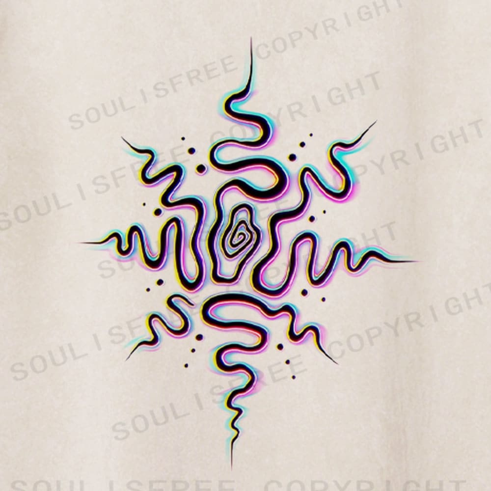 Soulisfree Neural Flux Star Cosmic Pulse Illusion Washed Tee