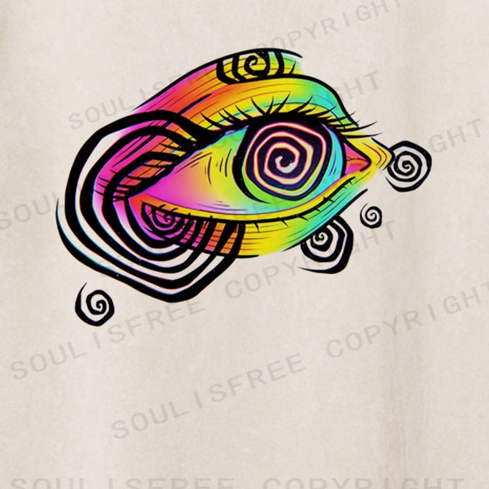 Soulisfree Chromatic Spiral Eye Inner Vision Washed Tee