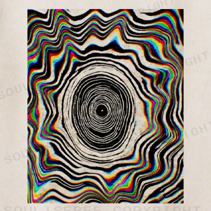 Soulisfree Chromatic Vortex Tunnel Optical Flux Illusion Washed Tee