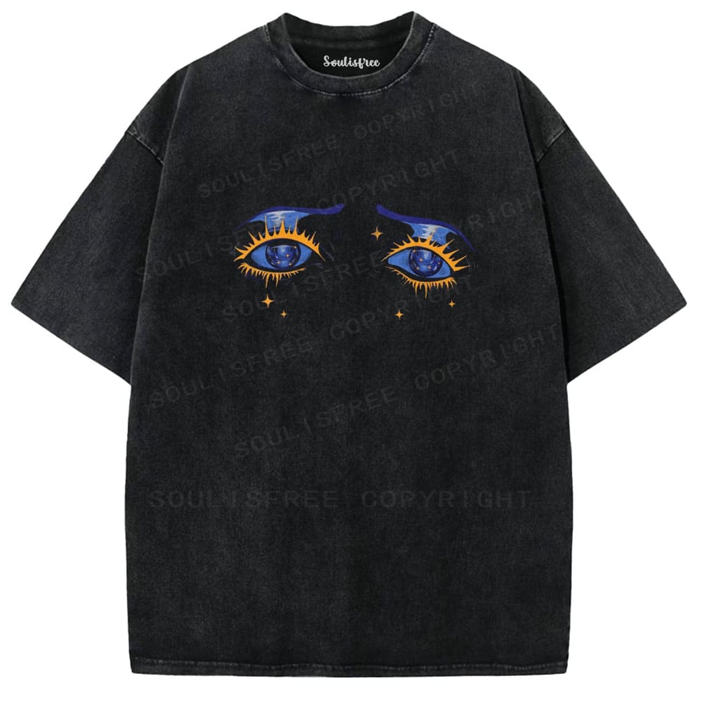 Soulisfree Celestial Gaze Resonance Stellar Tear Washed Tee