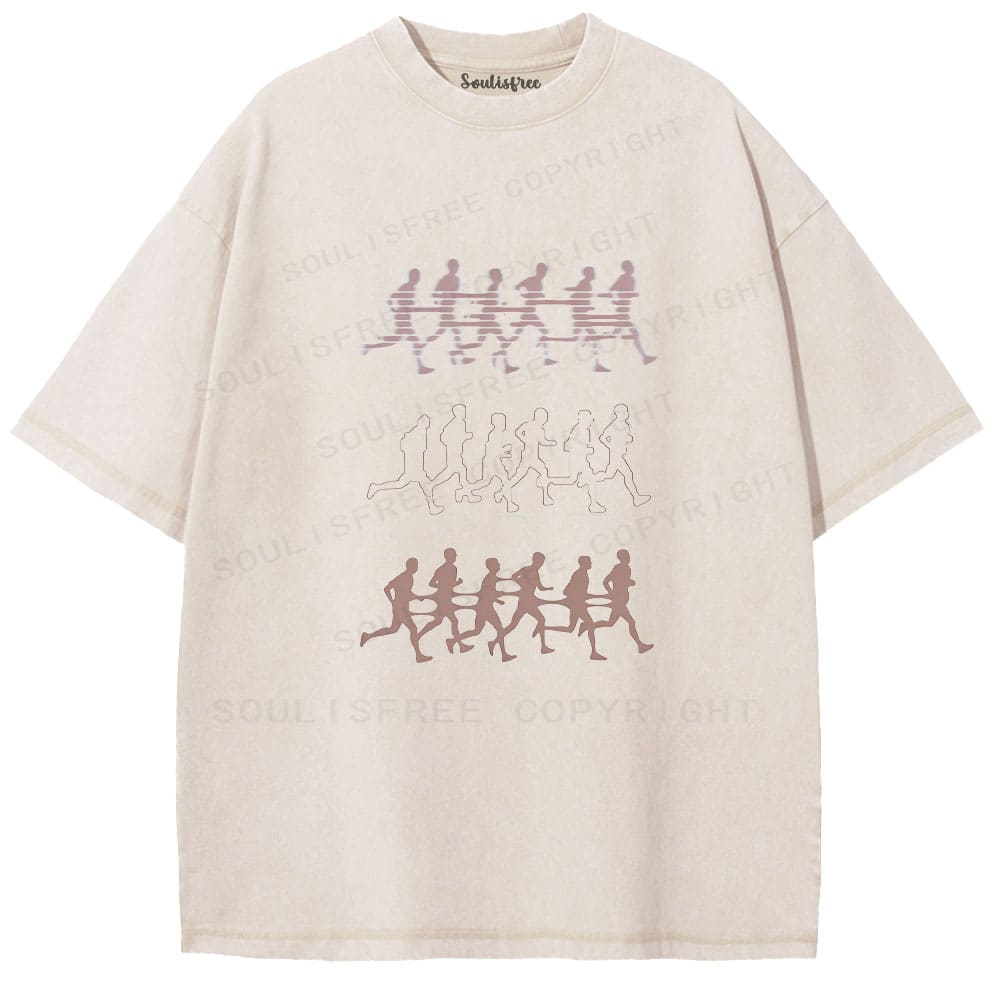 Soulisfree Rhythmic Silhouette Progression Collective Motion Washed Tee