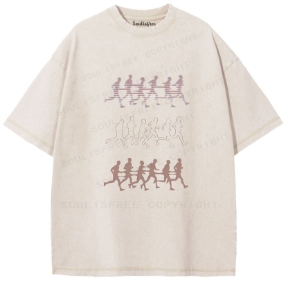 Soulisfree Rhythmic Silhouette Progression Collective Motion Washed Tee