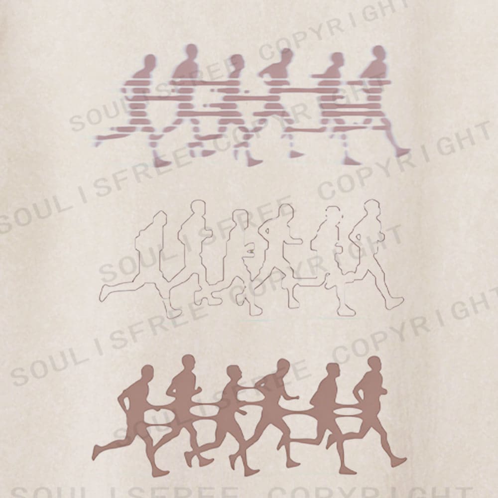 Soulisfree Rhythmic Silhouette Progression Collective Motion Washed Tee