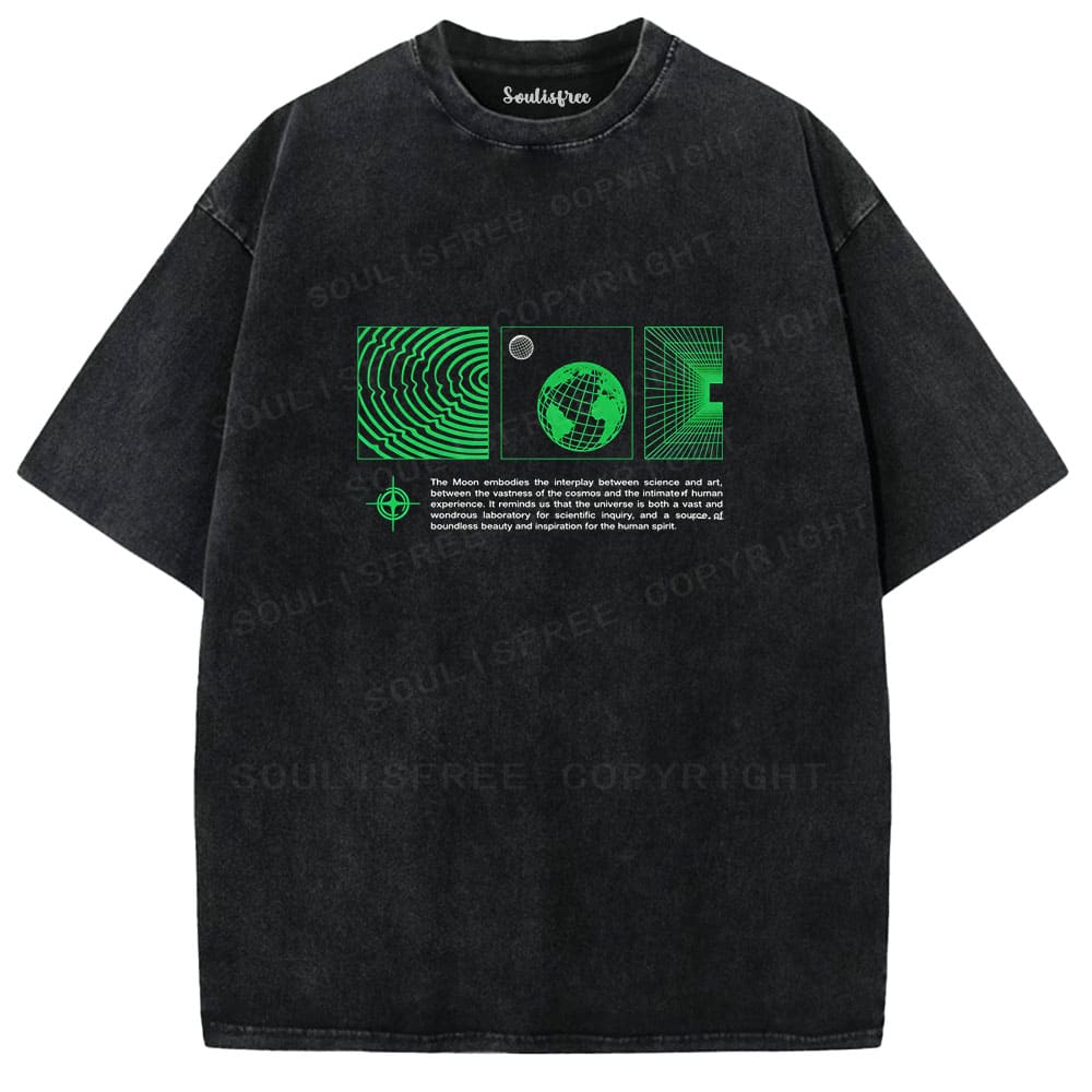Soulisfree Cosmic Data Resonance Quantum Perception Washed Tee