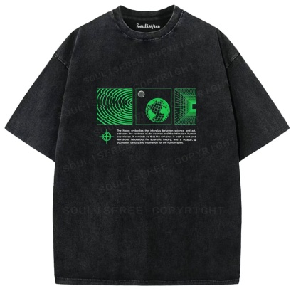 Soulisfree Cosmic Data Resonance Quantum Perception Washed Tee