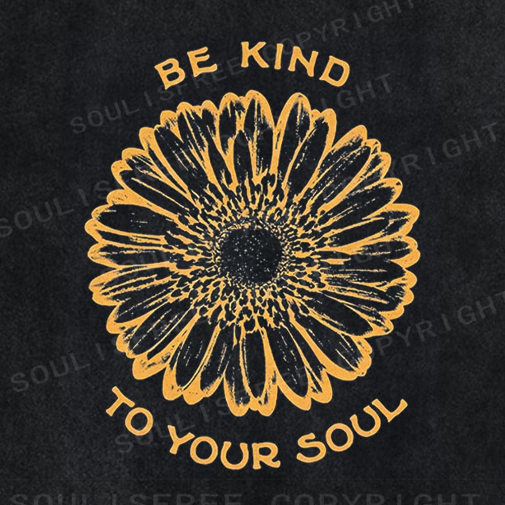 Soulisfree Be Kind to Your Soul Sunflower Washed Tee