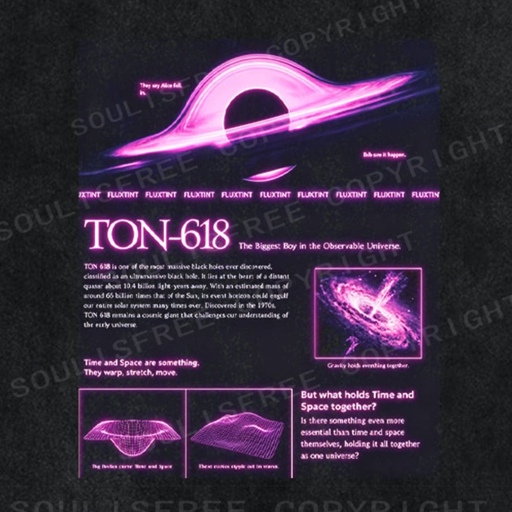 Soulisfree Spacetime Warp Nebula Glow Futuristic Washed Tee