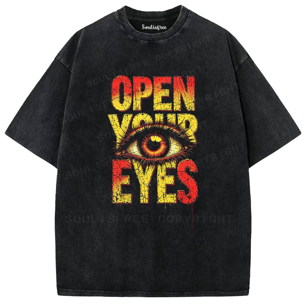 Soulisfree Open Your Eyes Psychedelic Eye Washed Tee