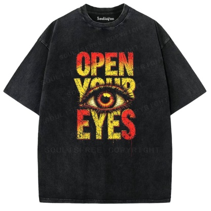 Soulisfree Open Your Eyes Psychedelic Eye Washed Tee