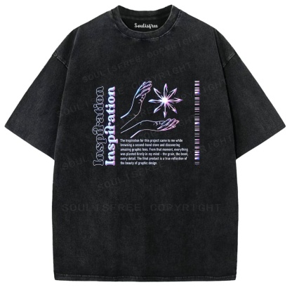 Soulisfree Creative Spark Holographic Aesthetic Washed Tee