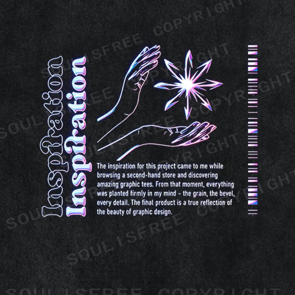 Soulisfree Creative Spark Holographic Aesthetic Washed Tee