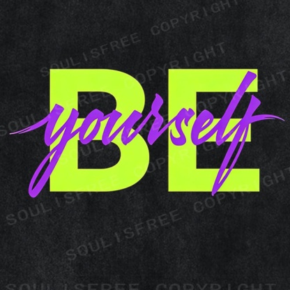 Soulisfree Bold Script Color Block Washed Tee