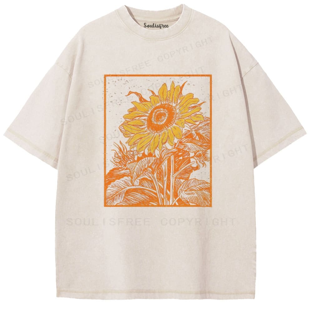 Soulistree Vintage Woodcut Bloom Washed Tee
