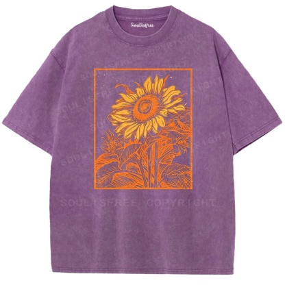 Soulistree Vintage Woodcut Bloom Washed Tee