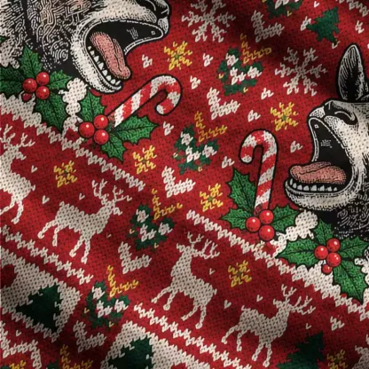 Soulisfree Santa donkey Fuzzy Cardigan Sweater