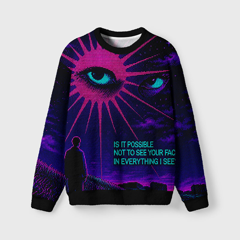 Soulisfree See Your Face Fuzzy Crewneck Sweater