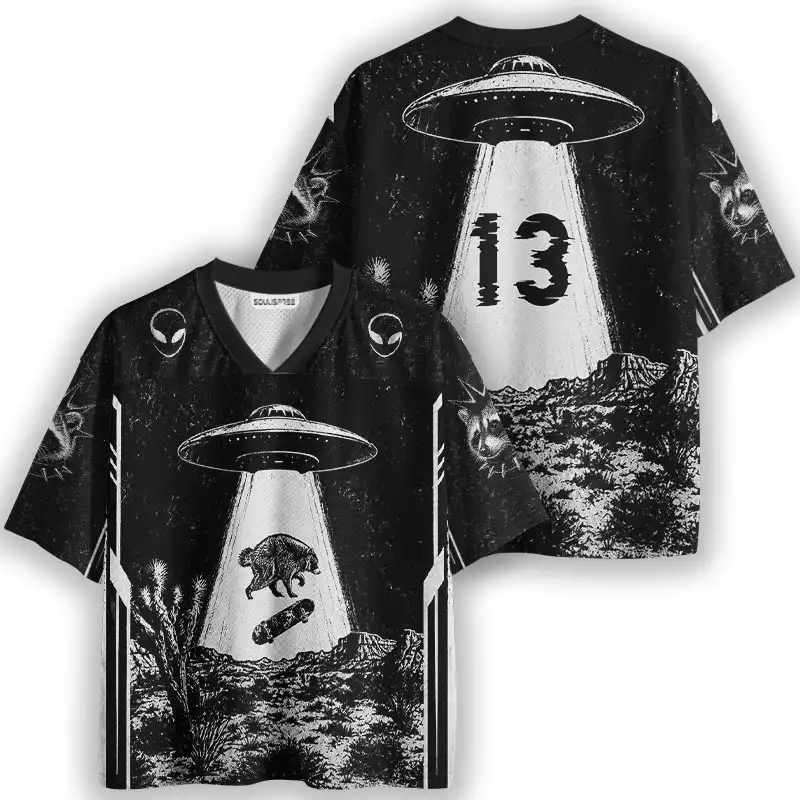 Soulisfree Skater Raccoon Abduction Mesh Jersey