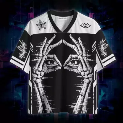Soulisfree Skeleton Eyes Glitch Mesh Jersey