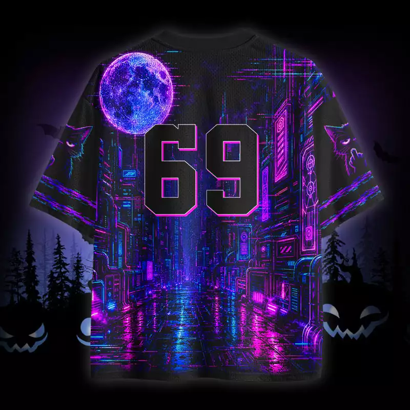 Soulisfree Skeleton Middle Finger Cat Paw Mesh Jersey