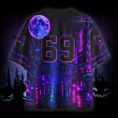 Soulisfree Skeleton Middle Finger Cat Paw Mesh Jersey